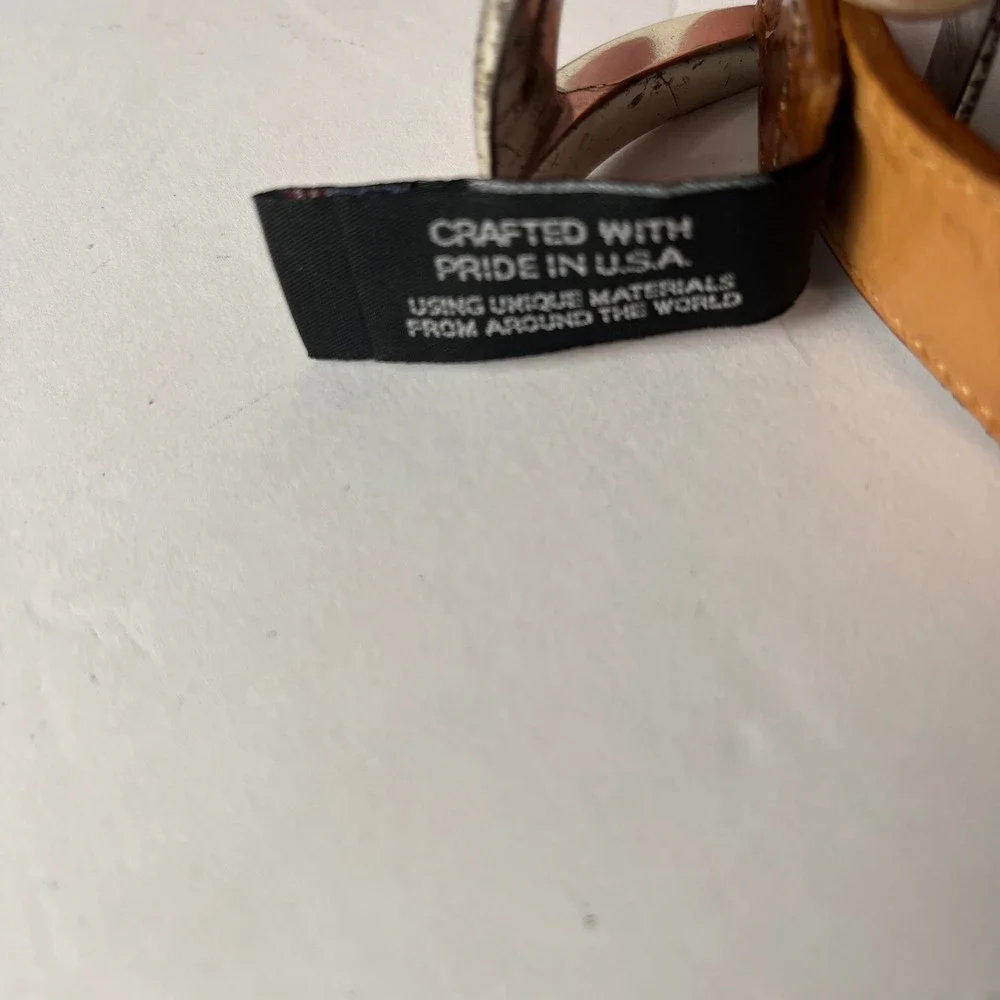 Onyx by Brighton Mens Brown Croc Embossed Leather Belt Silver Hardware Size 38